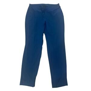 Eileen Fisher Slim Ankle Peacock Blue Washable Stretch Crepe Pull-On Pants, M